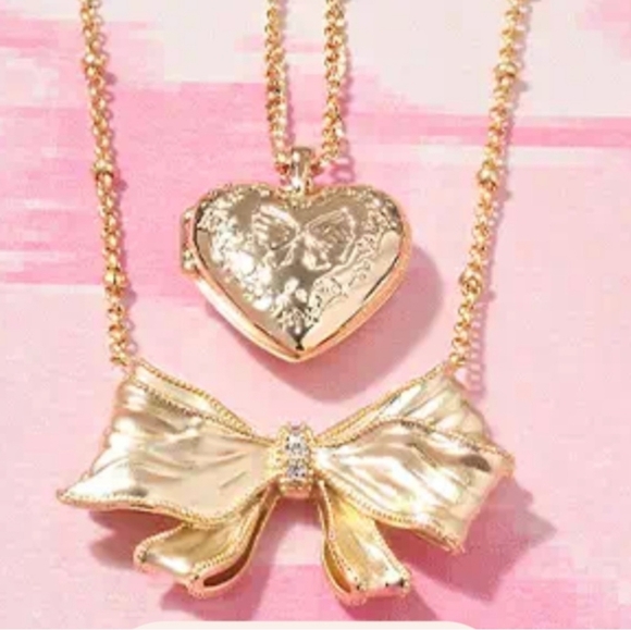 LOVESHACKFANCY Kendra Scott Gold Bow Necklace Founder Favorite - Picture 2 of 8